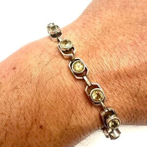 Smoky Topaz 7.5 Inch Bracelet Sterling 925 Estate